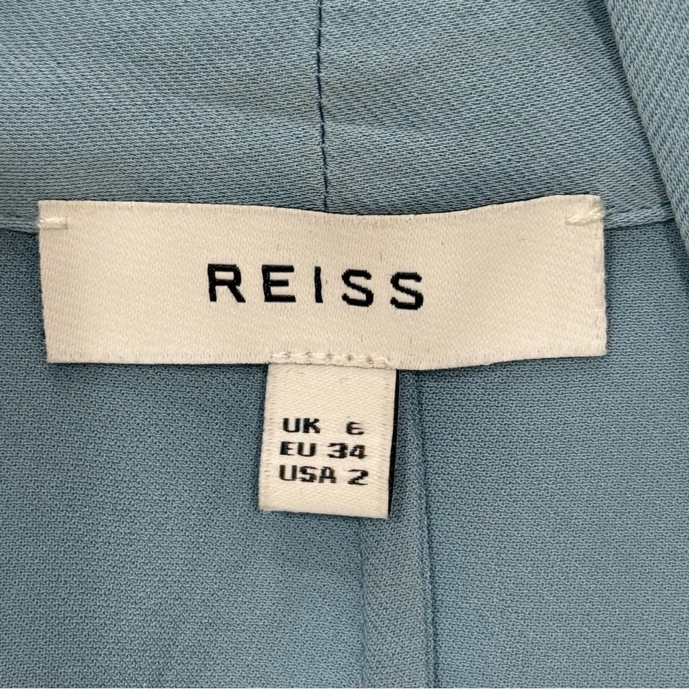 Reiss Pale Blue Sleeveless Tie-Neck Blouse - Picture 10 of 12